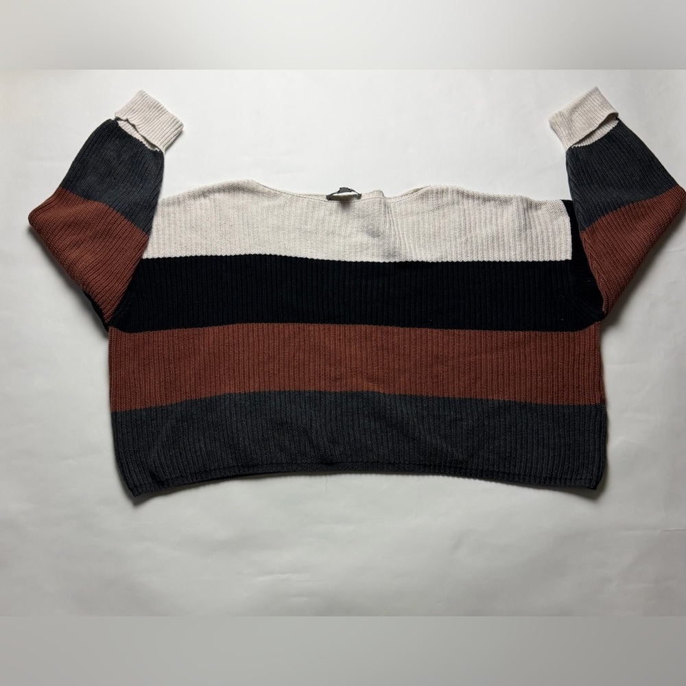 French Connection Striped Women's Sweater - Cream, Black, Brown